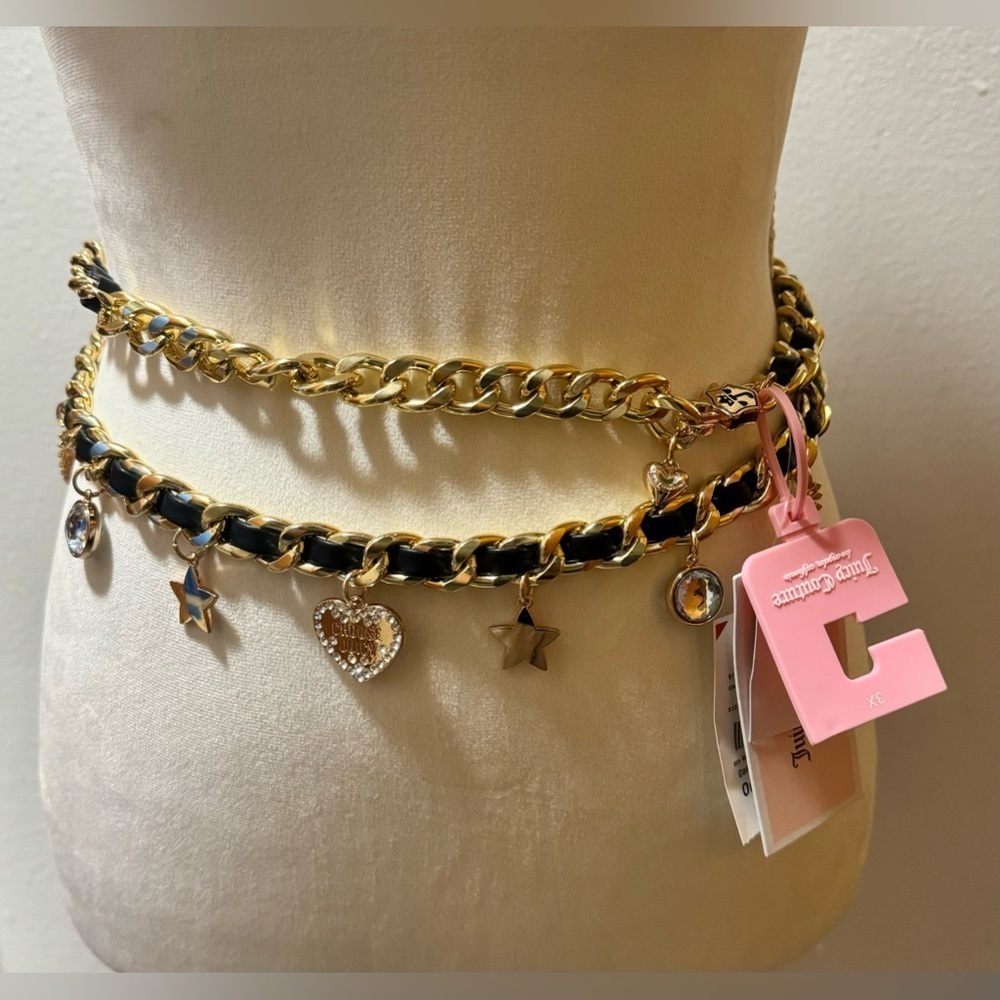 Juicy couture multi charm gold belt